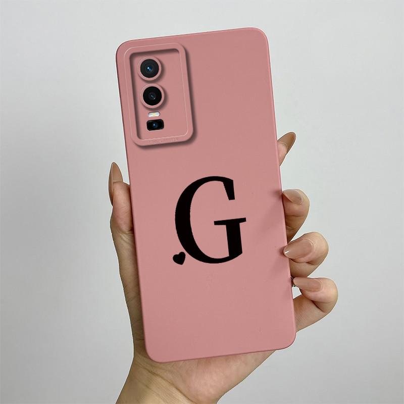Cover For Vivo Y76 5G Case Love Heart Letters Liquid Soft Silicone Phone Case For Vivo Y76 VivoY76 Y 76 V2124 Back Cover Coque