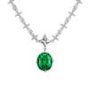 Оригинальное ожерелье высокой индивидуальной серии с имитацией изумруда для женщин, серебро 925 пробы, ледяная огранка, 10*12 мм, подвеска с драгоценным камнем