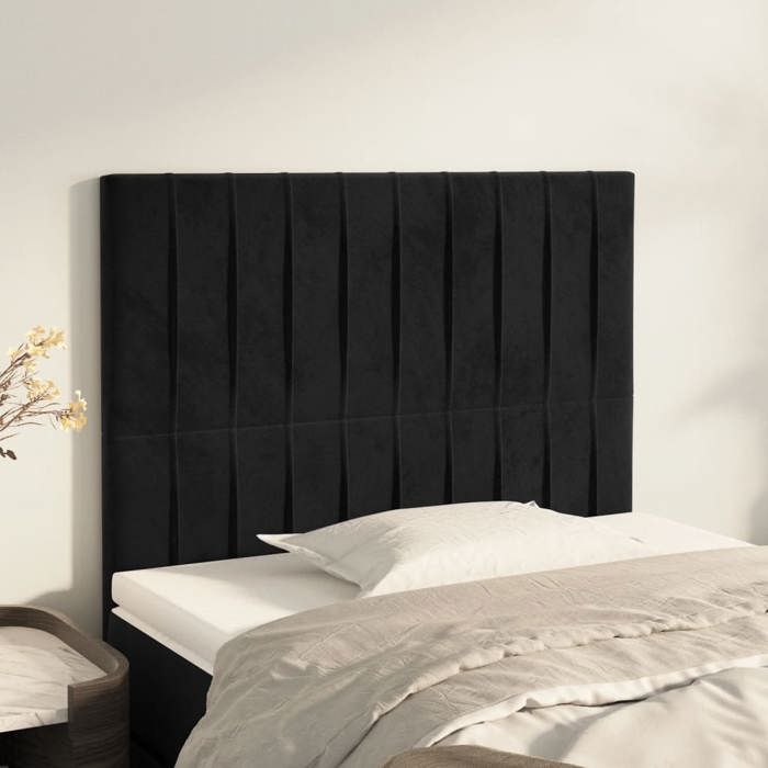 Tête de lit - Maison Exclusive - Velours noir - Hauteur réglable - 80x5x118/128 cm