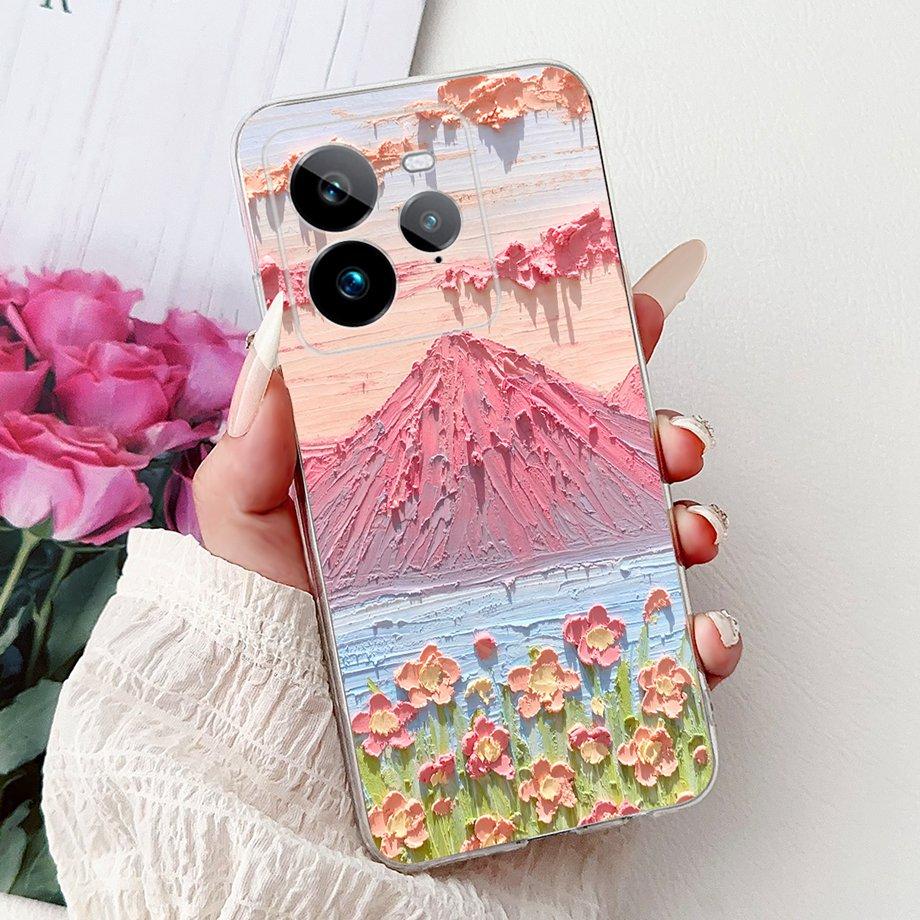 Soft Liquid Silicone Back Cover For Realme GT7 Pro RMX5011 Phone Case Marble Gothic Style Cartoon Bumper Shell Realme GT 7 Pro