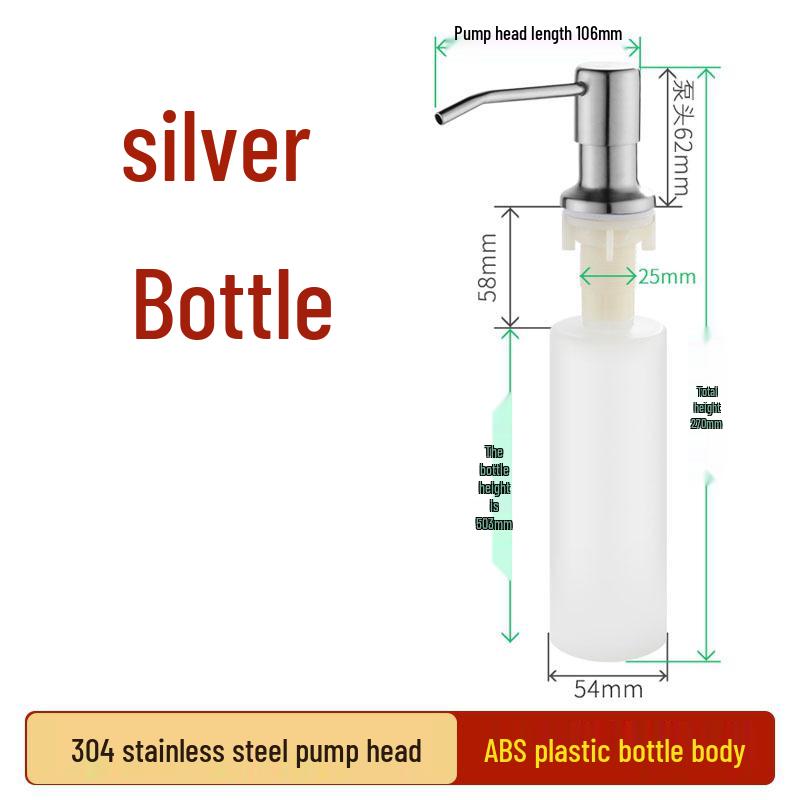 304 Stainless Steel Kitchen Sink Soap Dispenser with Vegetable Washing Basin & Extension Tube