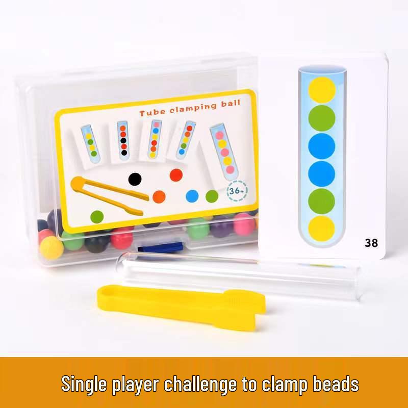 Монтессори игрушка для зажимания бусин: Инструмент для развития мелкой моторики и распознавания цветов для детей