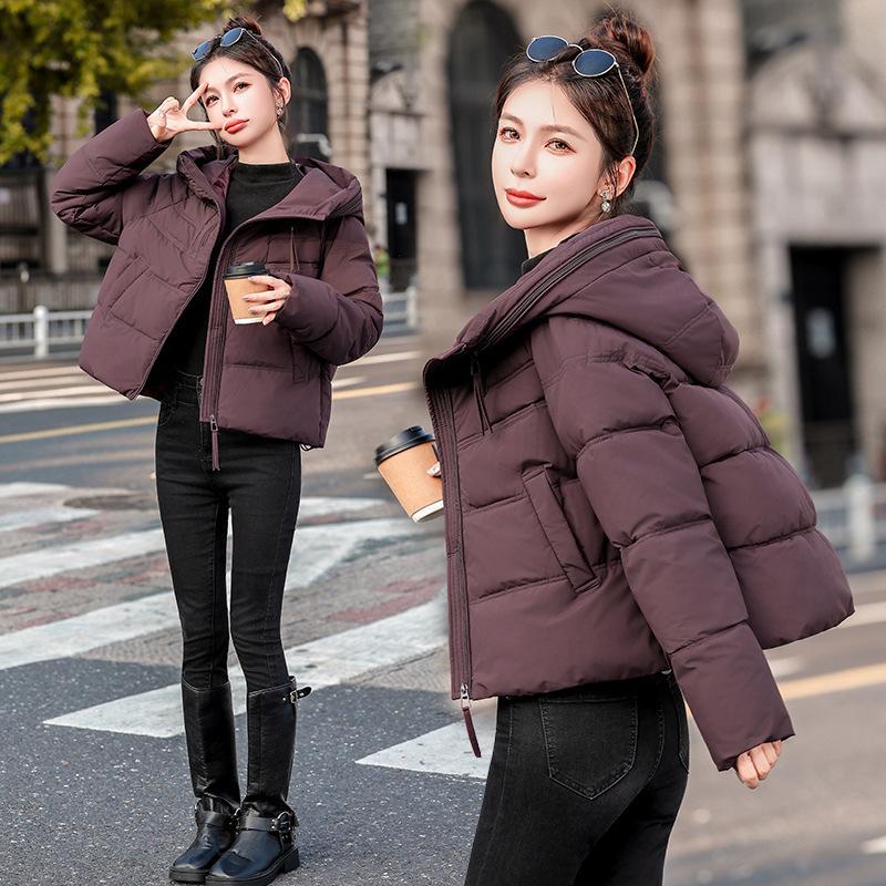 Russian down cotton clothes women's short small new fashion hooded thickened bread clothes jacket