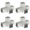 VidaXL Post Connectors 4 Pcs X-Shape Galvanized Metal 81x81 Mm