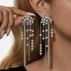 Серебряные серьги-кисточки с геометрической иглой: Высококлассная, персонализированная мода с универсальным дизайном.