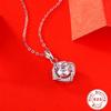 1 Carat S925 Silver Necklace Windmill Pendant With Moissanite Enclosed Collarbone Chain Live Silver Jewelry