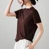 Modal cotton round neck short sleeved T-shirt for women in 2026 spring fashion, loose and versatile, solid color casual top