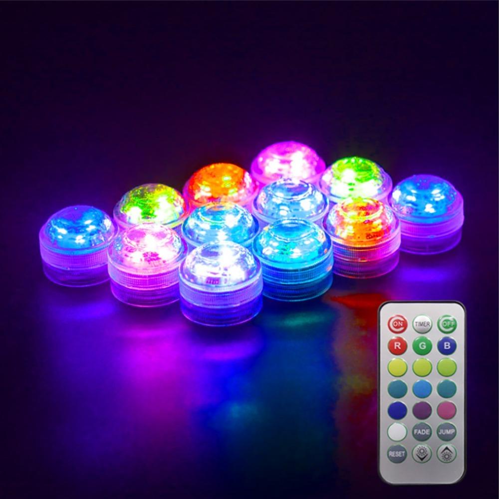 LED Underwater Light Battery Powered Atmosphere Lamp RGB Night Light With Remote Control