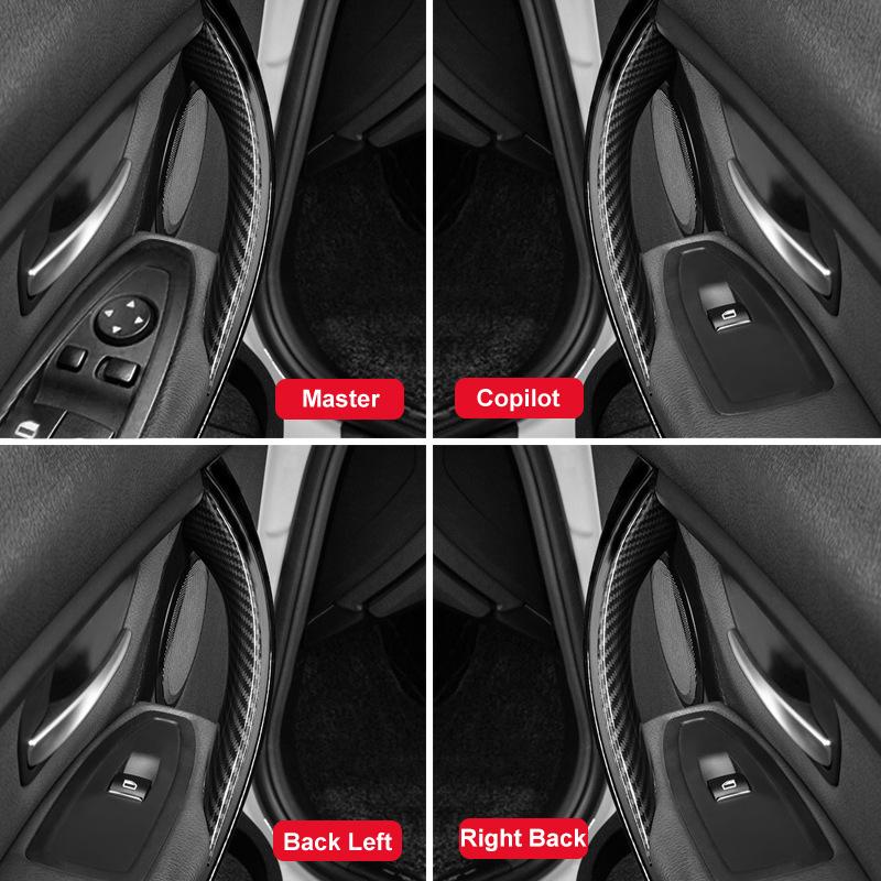 Внутренняя ручка двери для BMW F30 F80 F32 F33 F82 F34 F35 F36 3GT 3 4 серии 2012- передняя крышка ручки из углеродного волокна