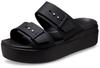 Женские босоножки на низкой танкетке Crocs Brooklyn, Черный, Размер 23 см