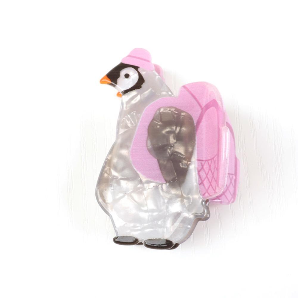 Penguin Cartoon Hair Claw Animals Acrylic Shark Clip Personalized Cute Rabbit Hair Grab  Streetwear