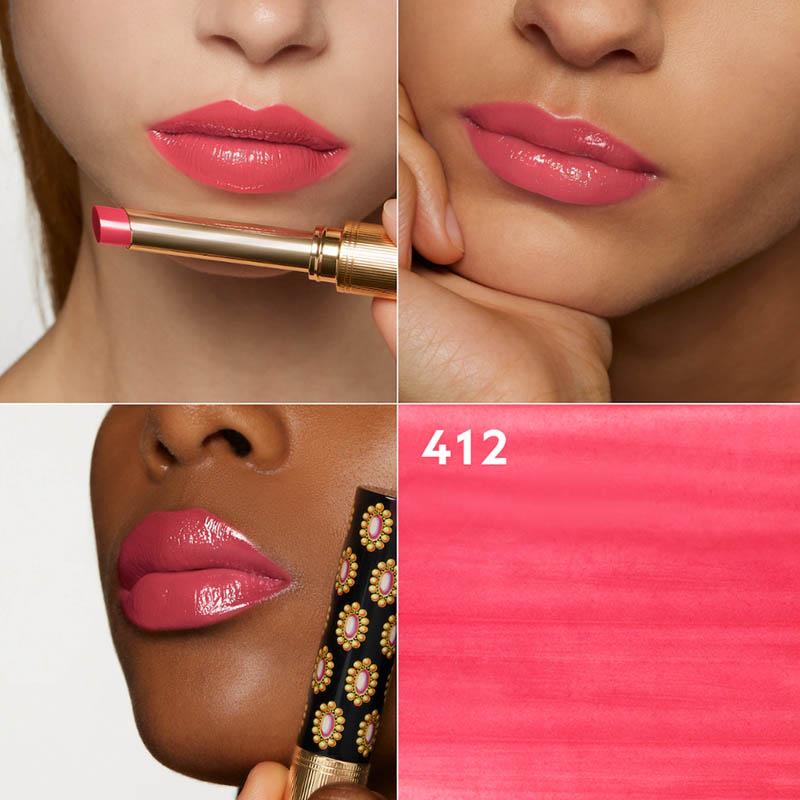 Gucci Блестящая помада Rouge De Beauté, Увлажняющая, Придающая объем, Стойкий блеск