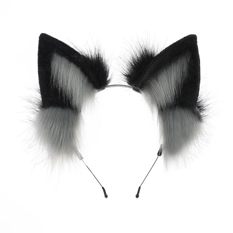 Cute Plush Wolf Ear Headband Cosplay Anime Party Accessory Unisex Soft Hairband