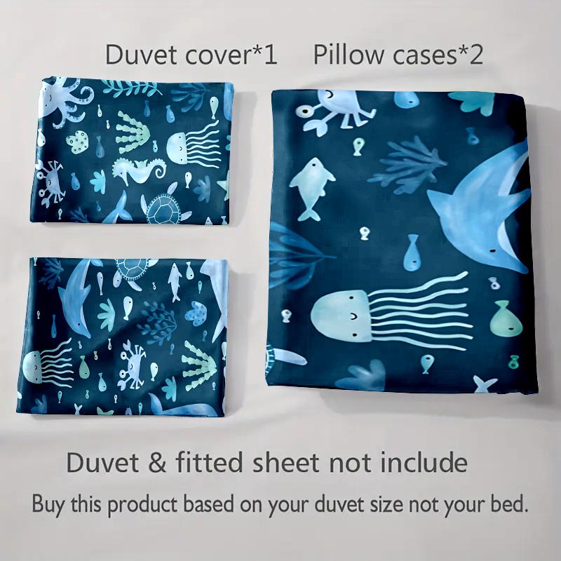 Underwater marine life. Bedding Duvet cover sets Duvet covers Pillowcases gifts (1 * Duvet Cover 2 * Pillowcases, without duvet insert)