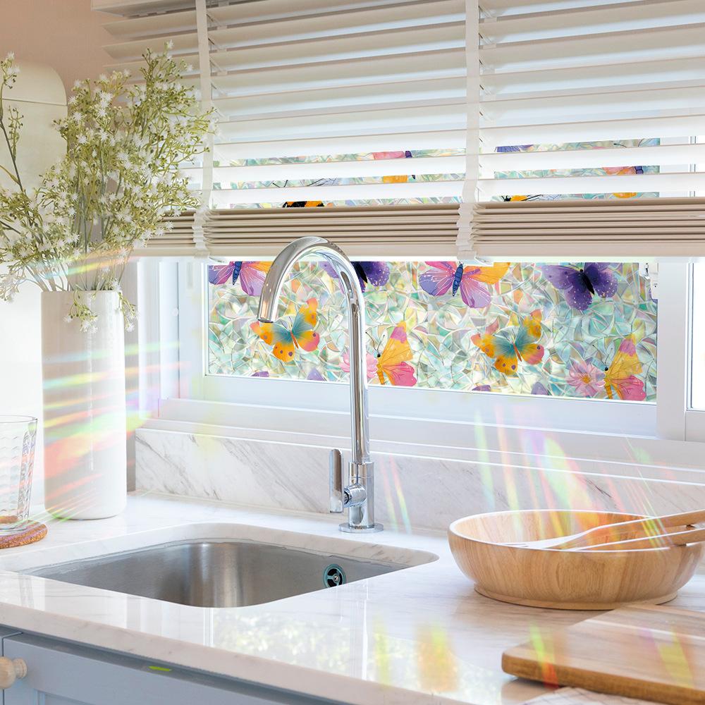 Laser Dazzling Dreamy Butterfly and Bee Home Glass Window Decorative Stickers