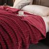 Grey Striped Blanket Thickened Milk Velvet Soft Bedspread Warm For Office Sofa Bed Household Car Air Conditioning Chair Blanket