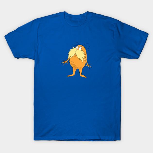 Asian Size Men Print T-shirt Dr. Seuss' The Lorax No-Cut Heat Transfer Print Cotton Tshirt
