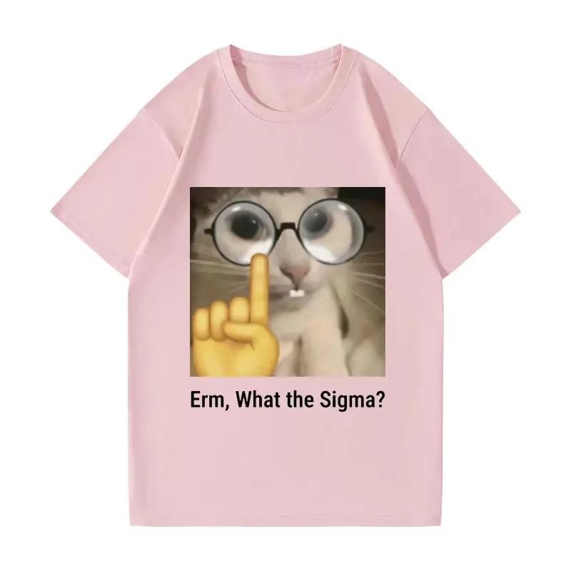 Erm what Sigma Funny Meme Tshirt For Unisex Women Silly Cat Humor Printed Fashion Tops ONeck HOT SALE FASHION EMOJIP RINTED