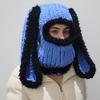 Ручная работа вязаная шапка-балаклава с ушками кролика, теплая шапка, европейская и американская лыжная шапка для защиты ушей от холода