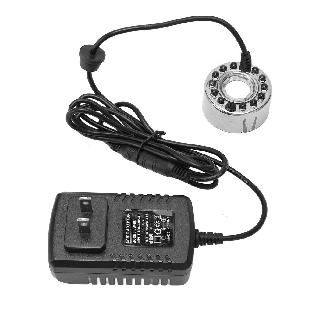 Mist Maker Fogger Humidifying Cooling Safe Water Pond Fountain Fogger with 12 Color Changing Lights