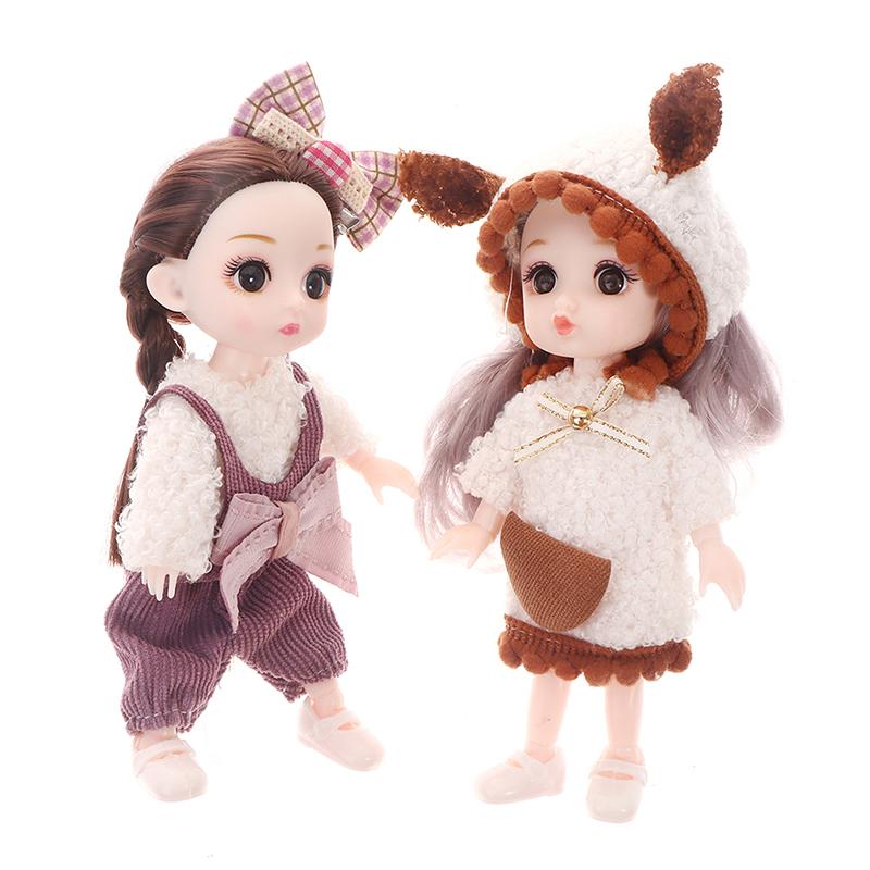 16 см мини-кукла подвижные шарнирные куклы 3D большие глаза сделай сам игрушка кукла с одеждой наряд для девочки игрушка