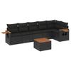 VidaXL Salon de Jardin avec Coussins 7 pcs, Canapés de Terrasse, Ensemble de Meubles de Patio, Mobilier d'Extérieur, Noir 3226832