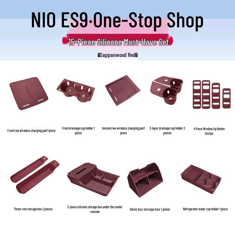 NIO ES9 Center Console Silicone Protective Pad & Interior Accessories Set