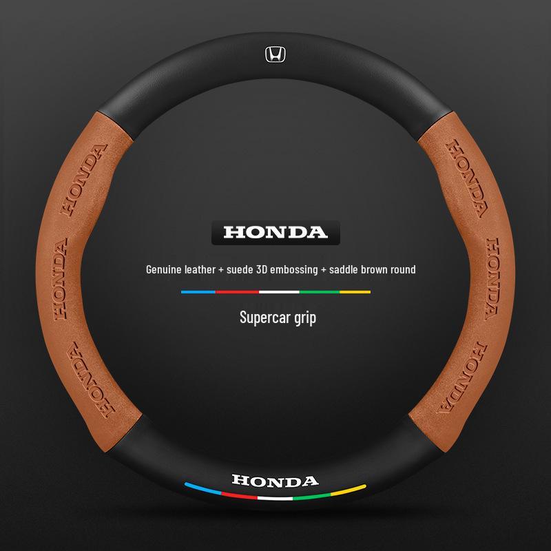 Натуральная кожа, карбон, замша, чехол на руль для Honda CRV 07-23, всесезонный, универсальный