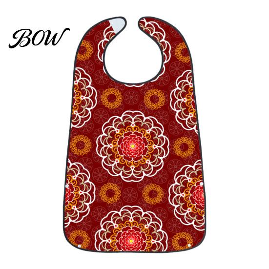 Full Coverage Meal Bib Adult Bib, Waterproof Easy Clean Feeding with Floral Printed, Elderly Clothing Protector, for Seniors Dining Aid Reusable