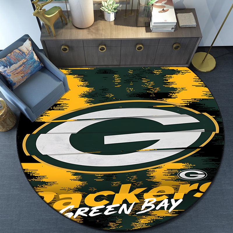 Green Bay Packers Logo Round Rug for Livingroom,Bedroom, Palyroom, Chair Rug, Area rug, Circle Carpet, Large Size Fan Christmas gift