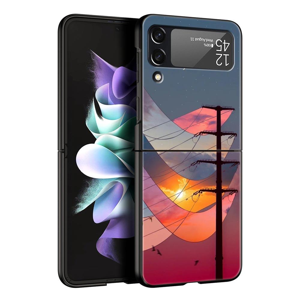 Милый арт красивый инди ярко-розовый Чехол для телефона Samsung Galaxy Z Flip3 Flip4 Flip5 ПК-оболочка для Z Flip 3 4 5 Жесткая складная крышка