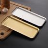 304 Stainless Steel Baking Pastry Tray Rectangular Roasting Pan Golden Flat Dish BBQ Sushi