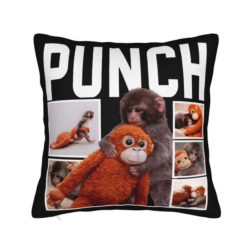 Team Punch Baby Monkey Punch Pillowcase Printing Polyester Cushion Cover Gift Pillow Case Cover Bed Square 45X45Cm