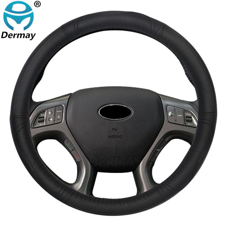 Чехол на руль автомобиля DERMAY из натуральной кожи для Hyundai ix35 Tucson Creta Auto