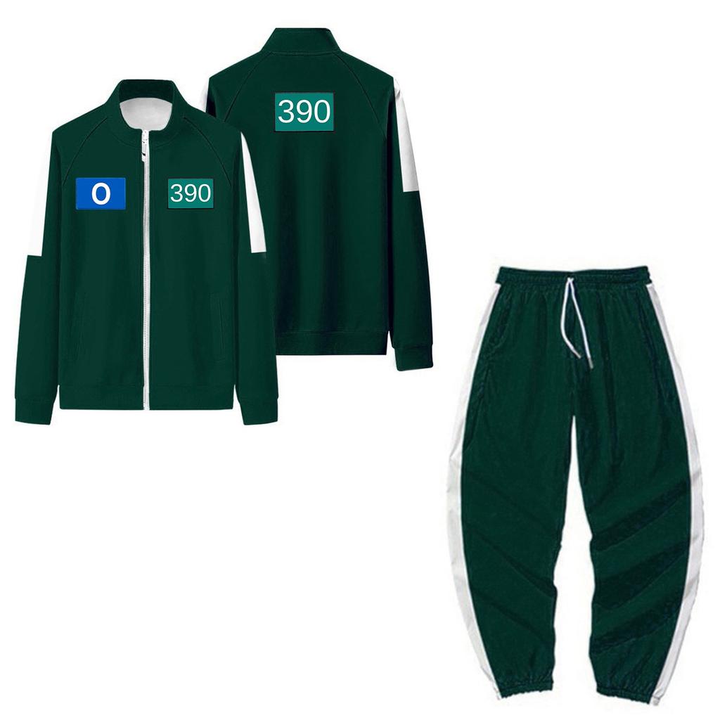 Взрослые модные принтованные длинные рукава молнии свободные толстовки куртка повседневные брюки комплект