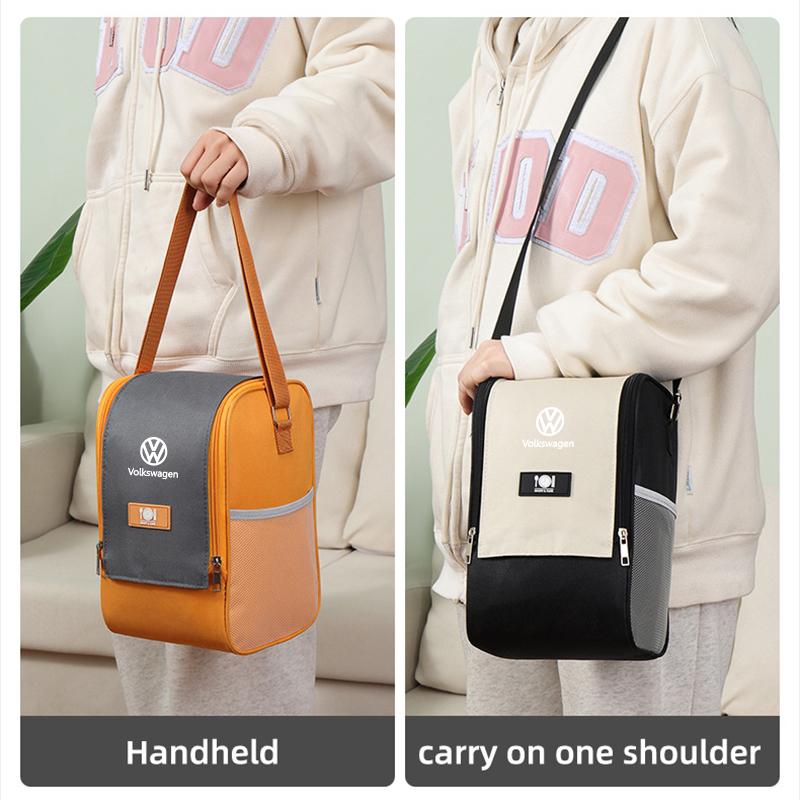 Portable Thermal Lunch Bag Food Box with Shoulder Strap Waterproof For Volkswagen VW Golf Polo Tiguan T5 Passat b6 Jetta Sagitar zr3