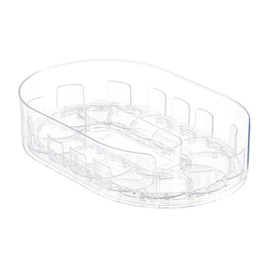 Fridge Storage Box Spice Rack 360-Degree Rotatable Design Large Capacity Transparent Turntable Condiment Organizer
