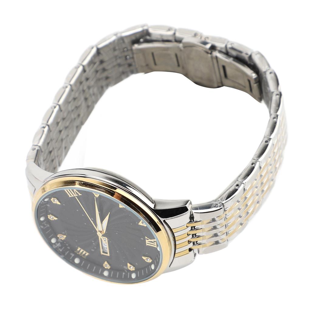 Quartz Men Watch Business Stylish Wristwatch Water Resistant Men Watch with Date Function for Business