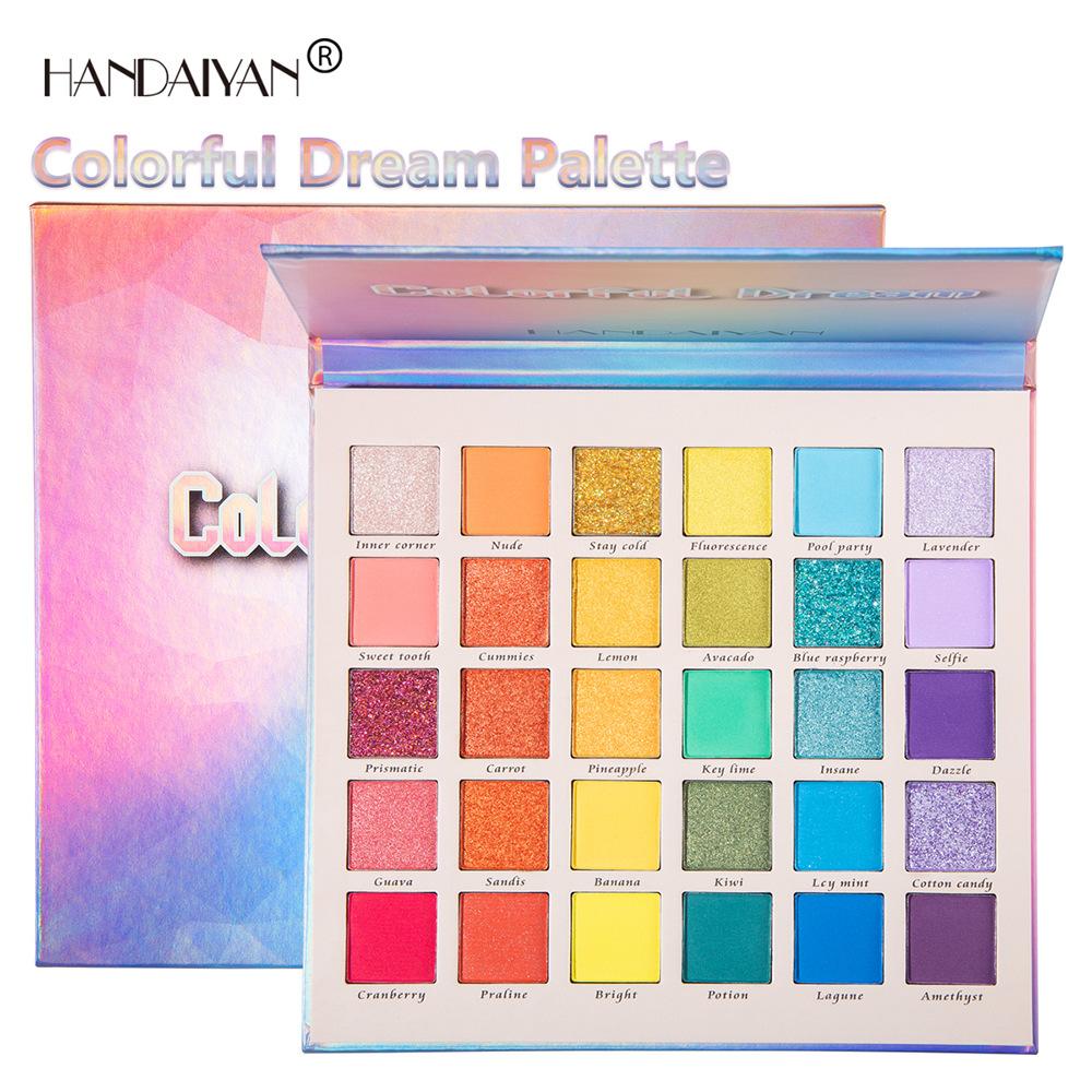 Handaiyan 30 цветов Shimmer Matte Glitter Dreamy Rainbow Palette Eye Shadow Plate