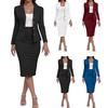 Women's Business Skirt Suit Set Long Sleeve Blazer Jacket And Pencil Skirt Set Casual Office Work 2 Piece Outfits