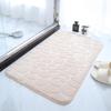 Pebble Textured Absorbent Coral Fleece Bathroom Mat, Solid Color, Stain Resistant, Thickened