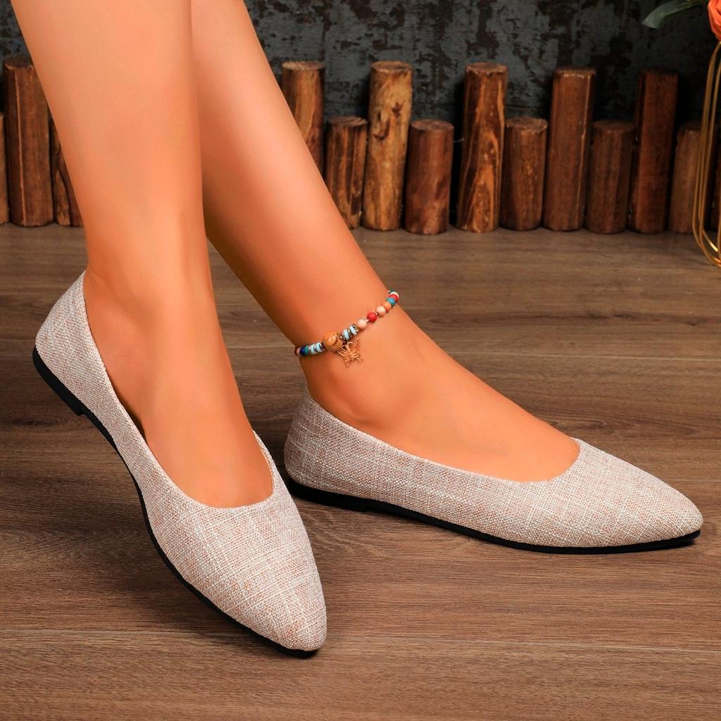 Comfortable Low Heel Pointed Toe Women's Casual Shoes Autumn New Style Fashionable Flat Footwear Breathable Women's Shoes