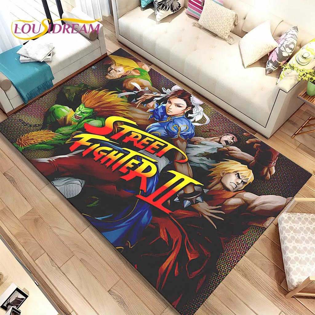 Коврик Street Fighter в стиле ретро, ​​коврик для геймера, коврик для гостиной, спальни, диван, коврик для украшения, детский нескользящий напольный коврик