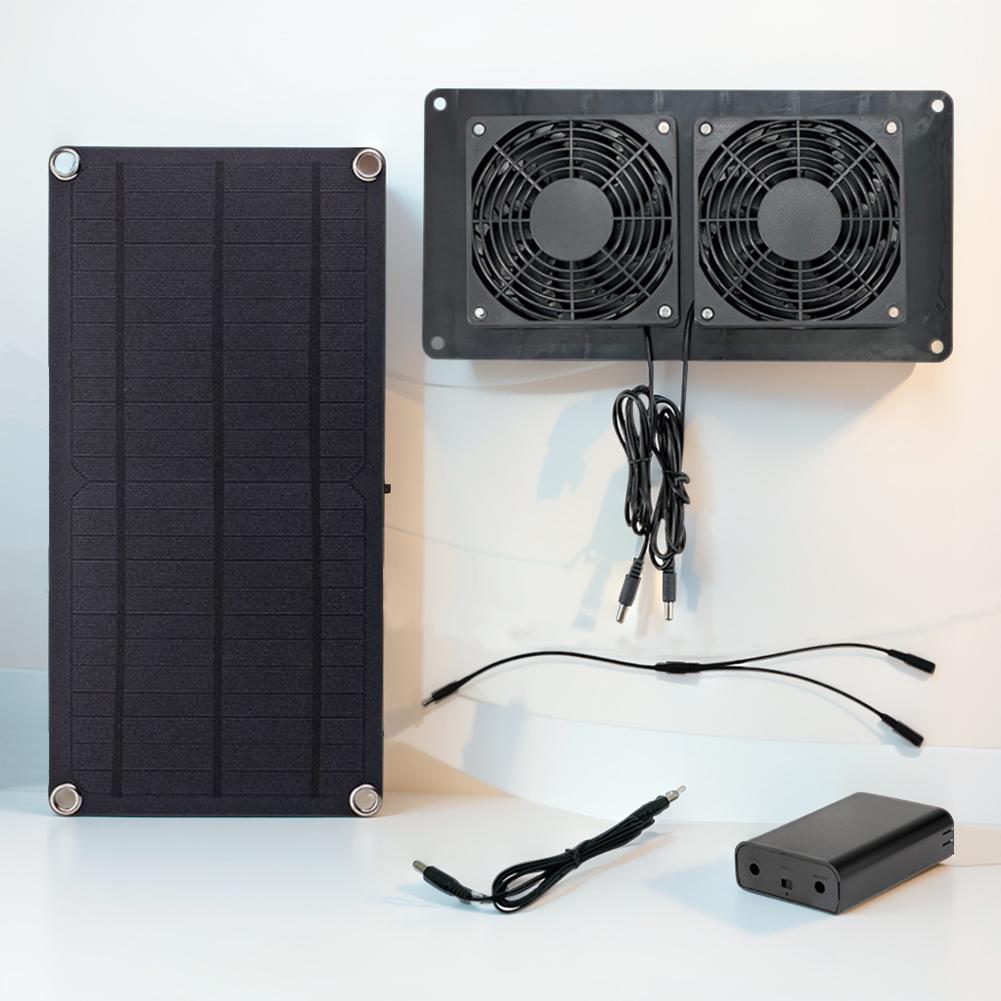 10 Вт 12 В солнечный вытяжной вентилятор с водонепроницаемой солнечной панелью, вытяжной вентилятор на солнечной батарее для теплицы, курятника, сарая, собачьей будки снаружи