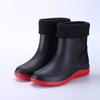 Waterproof Shoes Men's and Women's Rain Shoes Fashionable Medium Tube Thickened Warm Rubber Shoes Work Non-slip Fishing Kitchen Rain Boots