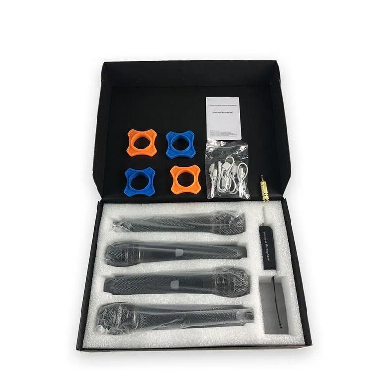 Professional Wireless Microphone 4 Channels Handheld Dynamic Karaoke Mic Band for Stage Performance DJ Party Church Show