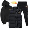 Men Women Hoodies 3 Piece Set Autumn Winter Hoodies+Vest+Pants Tracksuit