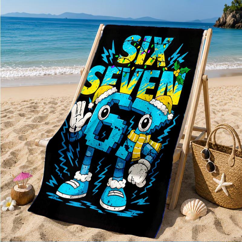 Space Adventure With Six Seven 67 Beach Towel, Quick-drying, Easy to Care for, Suitable for Both Fitness and Beach Vacations,Sports Essential