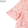 Embroidery Women Lace Zanzea Casual Patchwork Summer Short Sleeve Dress