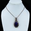 Faceted Blue Sapphire Pendant Copper Wire Wrapped Gemstone Pendant Copper Jewelry Handmade Pendant Designer Jewelry For Gift Stylish Pendant